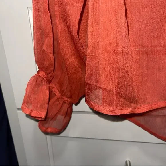 TJD The Jetset Diaries Ara Rust Burnt Orange Blouse Small - Picture 4 of 12